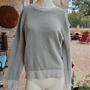Banana Republic Ribbed Cotton Thermal Like Sweater Pullover Light Khaki M